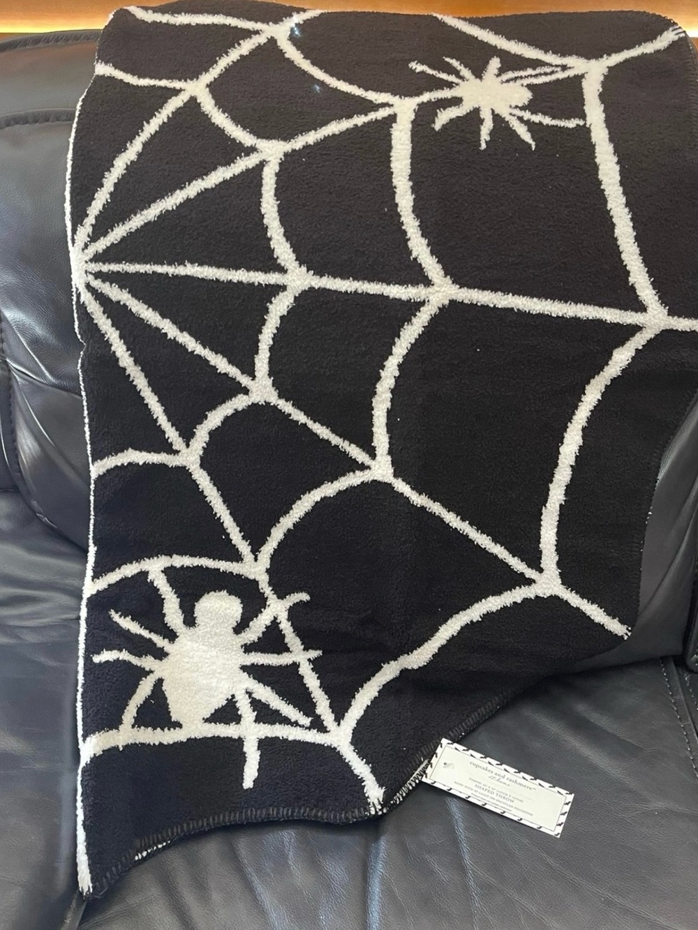 Halloween Cupcakes and Cashmere Spiderweb Throw - Halloween Spiders Throw